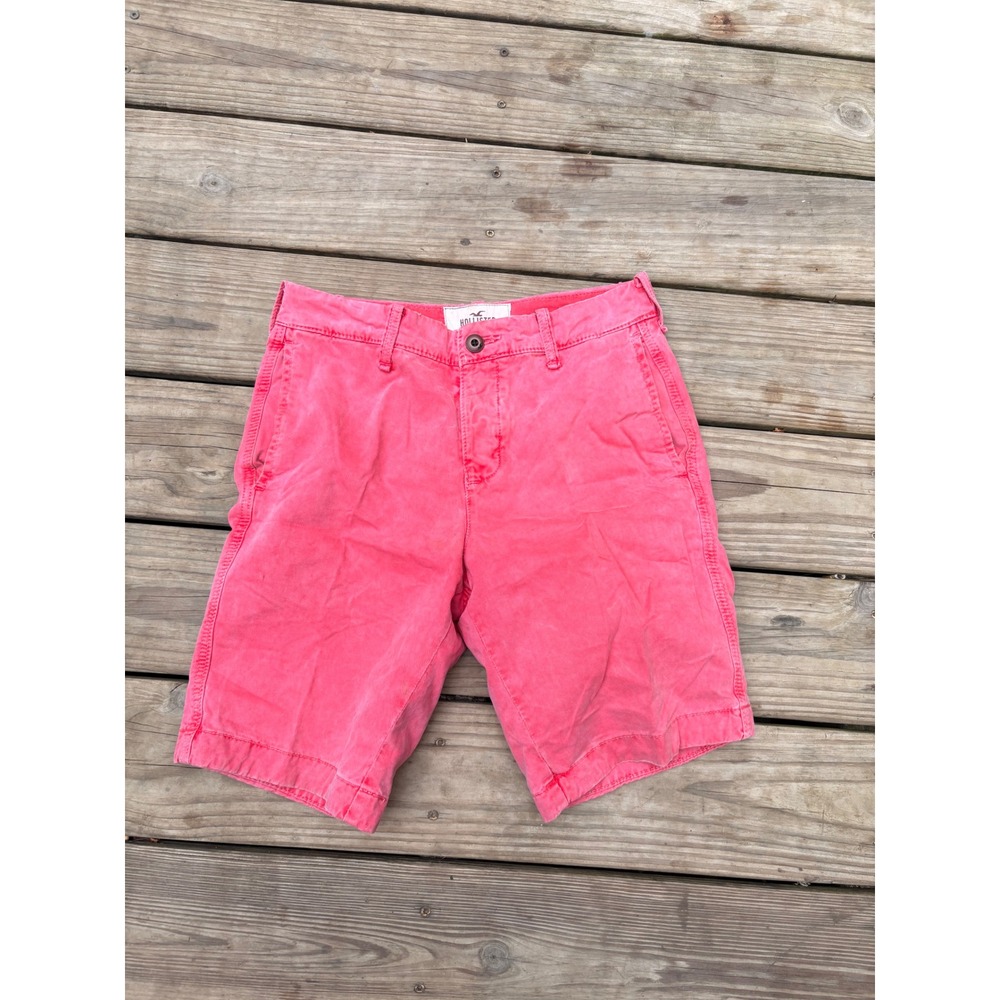 Hollister Mens Chino Shorts Pink Size 28 Classic Fit Summer Beach Casual